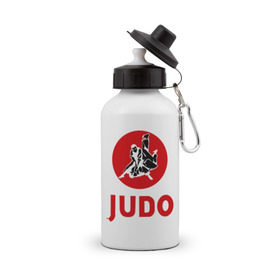 Бутылка спортивная с принтом Judo в Петрозаводске, металл | емкость — 500 мл, в комплекте две пластиковые крышки и карабин для крепления | дзюдо