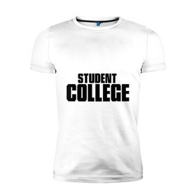 Мужская футболка премиум с принтом Студент колледжа в Петрозаводске, 92% хлопок, 8% лайкра | приталенный силуэт, круглый вырез ворота, длина до линии бедра, короткий рукав | college | student | колледж | студент
