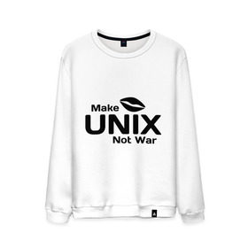 Мужской свитшот хлопок с принтом Make unix, not war в Петрозаводске, 100% хлопок |  | make | unix | юникс