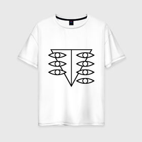 Женская футболка хлопок Oversize с принтом Евангелион в Петрозаводске, 100% хлопок | свободный крой, круглый ворот, спущенный рукав, длина до линии бедер
 | аниме | евангелион
