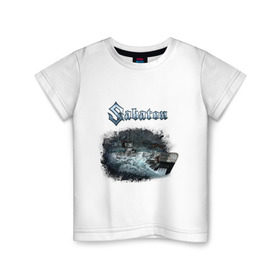 Детская футболка хлопок с принтом Sabaton в Петрозаводске, 100% хлопок | круглый вырез горловины, полуприлегающий силуэт, длина до линии бедер | Тематика изображения на принте: sabaton