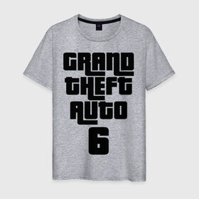 Мужская футболка хлопок с принтом GTA 6 в Петрозаводске, 100% хлопок | прямой крой, круглый вырез горловины, длина до линии бедер, слегка спущенное плечо. | 6 | gta | гта