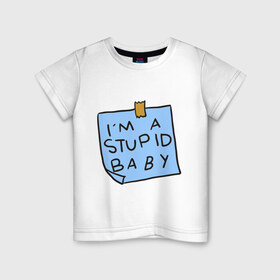 Детская футболка хлопок с принтом MAGGY SIMPSON NOTE в Петрозаводске, 100% хлопок | круглый вырез горловины, полуприлегающий силуэт, длина до линии бедер | Тематика изображения на принте: 