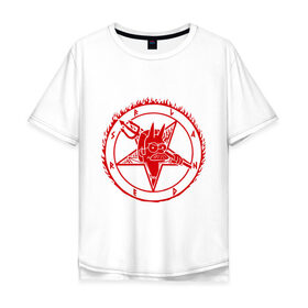 Мужская футболка хлопок Oversize с принтом Фландерс в Петрозаводске, 100% хлопок | свободный крой, круглый ворот, “спинка” длиннее передней части | Тематика изображения на принте: пентаграмма