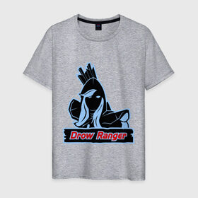 Мужская футболка хлопок с принтом Drow ranger в Петрозаводске, 100% хлопок | прямой крой, круглый вырез горловины, длина до линии бедер, слегка спущенное плечо. | drow | ranger | дроу | рейнджер