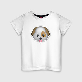 Детская футболка хлопок с принтом Смайл щенок в Петрозаводске, 100% хлопок | круглый вырез горловины, полуприлегающий силуэт, длина до линии бедер | media | позитив