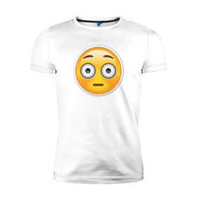 Мужская футболка премиум с принтом Глазастый смайл в Петрозаводске, 92% хлопок, 8% лайкра | приталенный силуэт, круглый вырез ворота, длина до линии бедра, короткий рукав | media | позитив