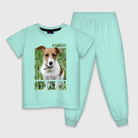 Детская пижама хлопок с принтом Джек-рассел-терьер в Петрозаводске, 100% хлопок |  брюки и футболка прямого кроя, без карманов, на брюках мягкая резинка на поясе и по низу штанин
 | drug | джек рассел терьер | порода | собака