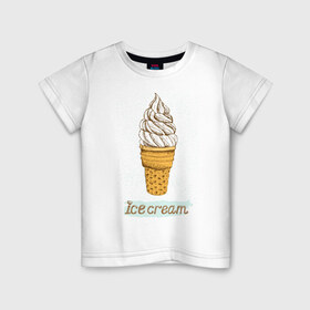 Детская футболка хлопок с принтом ice cream 3 в Петрозаводске, 100% хлопок | круглый вырез горловины, полуприлегающий силуэт, длина до линии бедер | 