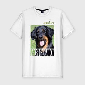 Мужская футболка премиум с принтом Ховаварт в Петрозаводске, 92% хлопок, 8% лайкра | приталенный силуэт, круглый вырез ворота, длина до линии бедра, короткий рукав | drug | порода | собака | ховаварт