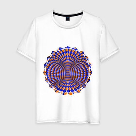 Мужская футболка хлопок с принтом Оптическая иллюзия в Петрозаводске, 100% хлопок | прямой крой, круглый вырез горловины, длина до линии бедер, слегка спущенное плечо. | восприятие | иллюзия | оптическая иллюзия