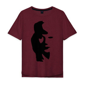 Мужская футболка хлопок Oversize с принтом саксофонист или девушка в Петрозаводске, 100% хлопок | свободный крой, круглый ворот, “спинка” длиннее передней части | восприятие | девушка | иллюзия | оптическая иллюзия | саксофонист
