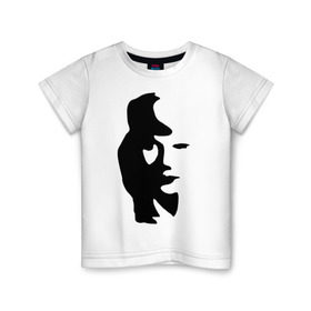 Детская футболка хлопок с принтом саксофонист или девушка в Петрозаводске, 100% хлопок | круглый вырез горловины, полуприлегающий силуэт, длина до линии бедер | восприятие | девушка | иллюзия | оптическая иллюзия | саксофонист