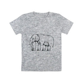 Детская футболка хлопок с принтом Сколько ног у слона в Петрозаводске, 100% хлопок | круглый вырез горловины, полуприлегающий силуэт, длина до линии бедер | слон