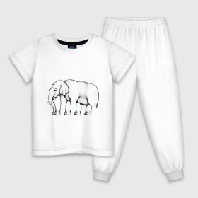 Детская пижама хлопок с принтом Сколько ног у слона в Петрозаводске, 100% хлопок |  брюки и футболка прямого кроя, без карманов, на брюках мягкая резинка на поясе и по низу штанин
 | слон