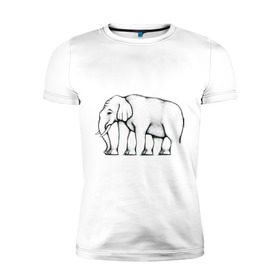 Мужская футболка премиум с принтом Сколько ног у слона в Петрозаводске, 92% хлопок, 8% лайкра | приталенный силуэт, круглый вырез ворота, длина до линии бедра, короткий рукав | слон