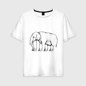 Женская футболка хлопок Oversize с принтом Сколько ног у слона в Петрозаводске, 100% хлопок | свободный крой, круглый ворот, спущенный рукав, длина до линии бедер
 | слон