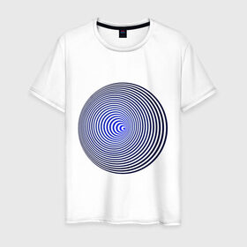 Мужская футболка хлопок с принтом Вмятина в Петрозаводске, 100% хлопок | прямой крой, круглый вырез горловины, длина до линии бедер, слегка спущенное плечо. | вмятина | восприятие | иллюзии | мозг | обман зрения | оптическая | цвет