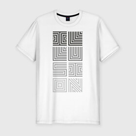 Мужская футболка премиум с принтом Illusion grey в Петрозаводске, 92% хлопок, 8% лайкра | приталенный силуэт, круглый вырез ворота, длина до линии бедра, короткий рукав | Тематика изображения на принте: восприятие | иллюзии | мозг | обман зрения | оптическая | цвет