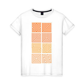 Женская футболка хлопок с принтом Illusion orange в Петрозаводске, 100% хлопок | прямой крой, круглый вырез горловины, длина до линии бедер, слегка спущенное плечо | восприятие | иллюзии | мозг | обман зрения | оптическая | цвет
