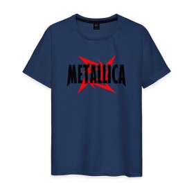 Мужская футболка хлопок с принтом Metallica logo в Петрозаводске, 100% хлопок | прямой крой, круглый вырез горловины, длина до линии бедер, слегка спущенное плечо. | Тематика изображения на принте: 