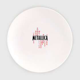 Тарелка с принтом «Metallica History» в Петрозаводске, фарфор | диаметр - 210 мм
диаметр для нанесения принта - 120 мм | металлика