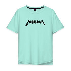 Мужская футболка хлопок Oversize с принтом Metallica painted logo в Петрозаводске, 100% хлопок | свободный крой, круглый ворот, “спинка” длиннее передней части | металлика