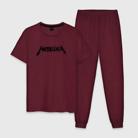 Мужская пижама хлопок с принтом Metallica painted logo в Петрозаводске, 100% хлопок | брюки и футболка прямого кроя, без карманов, на брюках мягкая резинка на поясе и по низу штанин
 | металлика