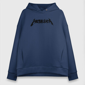 Женское худи Oversize хлопок с принтом Metallica painted logo в Петрозаводске, френч-терри — 70% хлопок, 30% полиэстер. Мягкий теплый начес внутри —100% хлопок | боковые карманы, эластичные манжеты и нижняя кромка, капюшон на магнитной кнопке | металлика