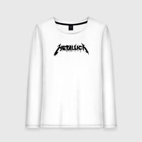 Женский лонгслив хлопок с принтом Metallica painted logo в Петрозаводске, 100% хлопок |  | металлика