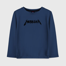 Детский лонгслив хлопок с принтом Metallica painted logo в Петрозаводске, 100% хлопок | круглый вырез горловины, полуприлегающий силуэт, длина до линии бедер | Тематика изображения на принте: металлика