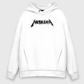 Мужское худи Oversize хлопок с принтом Metallica painted logo в Петрозаводске, френч-терри — 70% хлопок, 30% полиэстер. Мягкий теплый начес внутри —100% хлопок | боковые карманы, эластичные манжеты и нижняя кромка, капюшон на магнитной кнопке | металлика