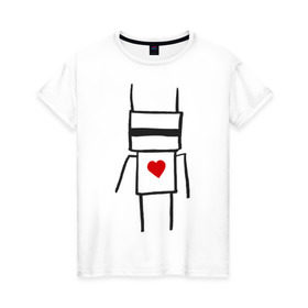 Женская футболка хлопок с принтом Chappie в Петрозаводске, 100% хлопок | прямой крой, круглый вырез горловины, длина до линии бедер, слегка спущенное плечо | die antwoord