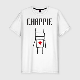 Мужская футболка премиум с принтом Chappie в Петрозаводске, 92% хлопок, 8% лайкра | приталенный силуэт, круглый вырез ворота, длина до линии бедра, короткий рукав | Тематика изображения на принте: 