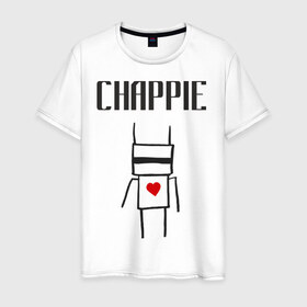 Мужская футболка хлопок с принтом Chappie в Петрозаводске, 100% хлопок | прямой крой, круглый вырез горловины, длина до линии бедер, слегка спущенное плечо. | 
