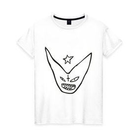 Женская футболка хлопок с принтом Монстр в Петрозаводске, 100% хлопок | прямой крой, круглый вырез горловины, длина до линии бедер, слегка спущенное плечо | die antwoord