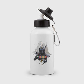 Бутылка спортивная с принтом Чаппи в Петрозаводске, металл | емкость — 500 мл, в комплекте две пластиковые крышки и карабин для крепления | Тематика изображения на принте: 