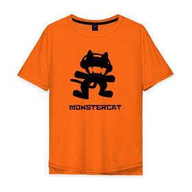 Мужская футболка хлопок Oversize с принтом Monstercat в Петрозаводске, 100% хлопок | свободный крой, круглый ворот, “спинка” длиннее передней части | Тематика изображения на принте: 