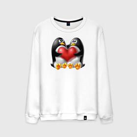 Мужской свитшот хлопок с принтом Влюбленные пингвины в Петрозаводске, 100% хлопок |  | Тематика изображения на принте: . любовь | влюбленные пингвины с сердцемвлюбленные | пингвины | сердце