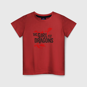 Детская футболка хлопок с принтом Девушка с драконами в Петрозаводске, 100% хлопок | круглый вырез горловины, полуприлегающий силуэт, длина до линии бедер | tatu | игра престолов | кхасили | огон | татуировка