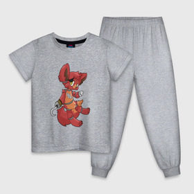 Детская пижама хлопок с принтом Foxy fnaf в Петрозаводске, 100% хлопок |  брюки и футболка прямого кроя, без карманов, на брюках мягкая резинка на поясе и по низу штанин
 | Тематика изображения на принте: @