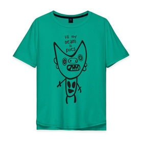 Мужская футболка хлопок Oversize с принтом Poes в Петрозаводске, 100% хлопок | свободный крой, круглый ворот, “спинка” длиннее передней части | die antwoord