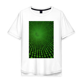 Мужская футболка хлопок Oversize с принтом Цифровая иллюзия в Петрозаводске, 100% хлопок | свободный крой, круглый ворот, “спинка” длиннее передней части | обман зрения | оптическая иллюзия | прикол | фокус