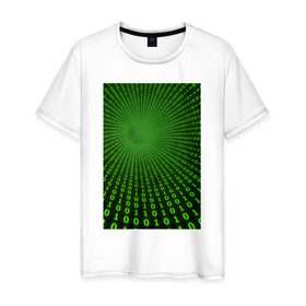 Мужская футболка хлопок с принтом Цифровая иллюзия в Петрозаводске, 100% хлопок | прямой крой, круглый вырез горловины, длина до линии бедер, слегка спущенное плечо. | обман зрения | оптическая иллюзия | прикол | фокус