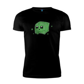 Мужская футболка премиум с принтом Minecraft слизень в Петрозаводске, 92% хлопок, 8% лайкра | приталенный силуэт, круглый вырез ворота, длина до линии бедра, короткий рукав | Тематика изображения на принте: игра | мinecraft