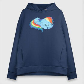 Женское худи Oversize хлопок с принтом Rainbow Dash sleeps в Петрозаводске, френч-терри — 70% хлопок, 30% полиэстер. Мягкий теплый начес внутри —100% хлопок | боковые карманы, эластичные манжеты и нижняя кромка, капюшон на магнитной кнопке | pony | rainbow dash | деши спит :3поняшки | пони | сваг