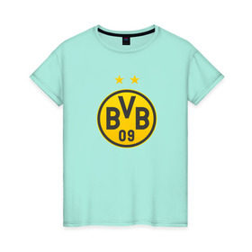Женская футболка хлопок с принтом Borussia Dortmund в Петрозаводске, 100% хлопок | прямой крой, круглый вырез горловины, длина до линии бедер, слегка спущенное плечо | bvb borussia mr marcoreus dortmund borussiado