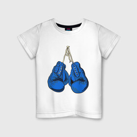 Детская футболка хлопок с принтом Перчатки в Петрозаводске, 100% хлопок | круглый вырез горловины, полуприлегающий силуэт, длина до линии бедер | boxing | бокс | перчатки | спорт