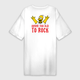 Платье-футболка хлопок с принтом Never too old to rock в Петрозаводске,  |  | гомер