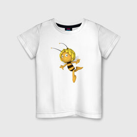Детская футболка хлопок с принтом Пчелка Майя в Петрозаводске, 100% хлопок | круглый вырез горловины, полуприлегающий силуэт, длина до линии бедер | : животные | zoobe | прикол | приложение | сообщения